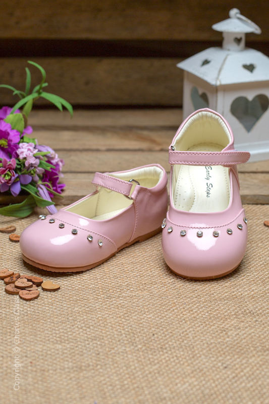 Girls Pink Fairy Sparkle Patent Leather Shoes